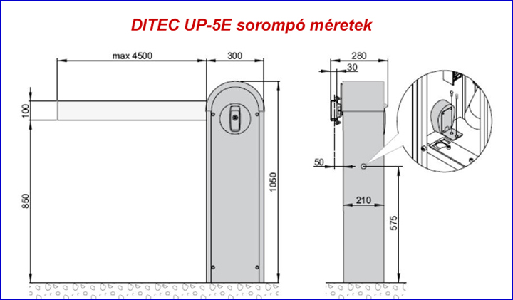DITEC UP-5E sorompó