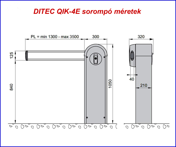 Sorompó méretek