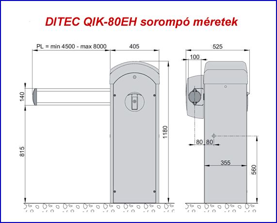 DITEC QIK-80EH sorompó